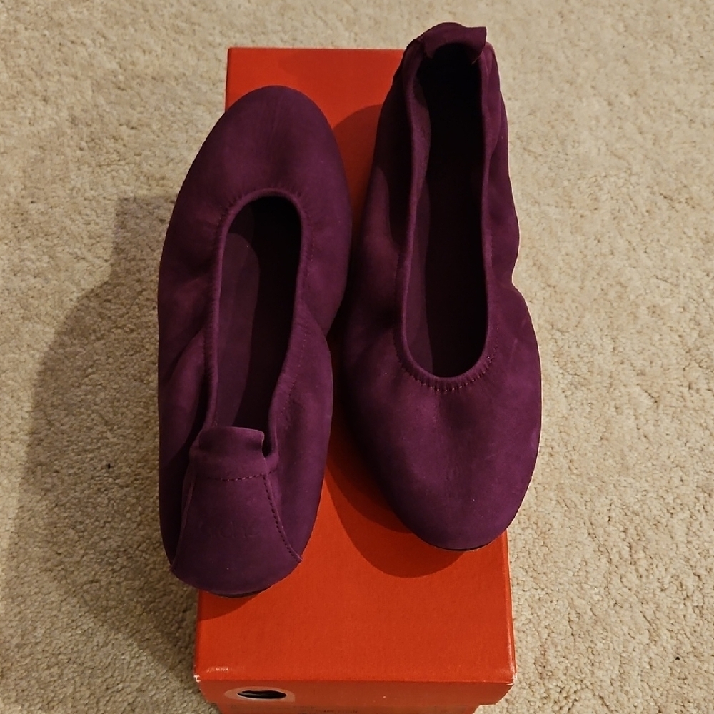 Arche Purple Flats with Soft Fabric and Rounded Toe